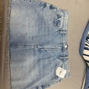 Altar'd State Light Blue Denim Mini Skirt